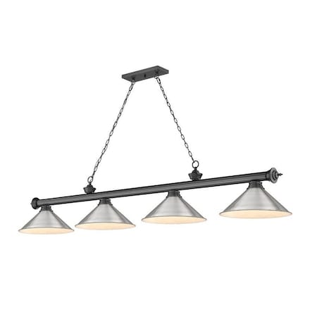 Z-Lite Cordon 4 Light Billiard, Bronze Plate & Brushed Nickel 2306-4BP-BN15